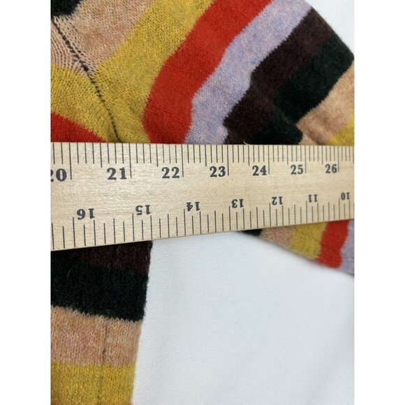 MADEWELL Womens Large Wrap Front pullover Sweater Stripe Multicolor Alpaca Wool - Picture 4 of 15